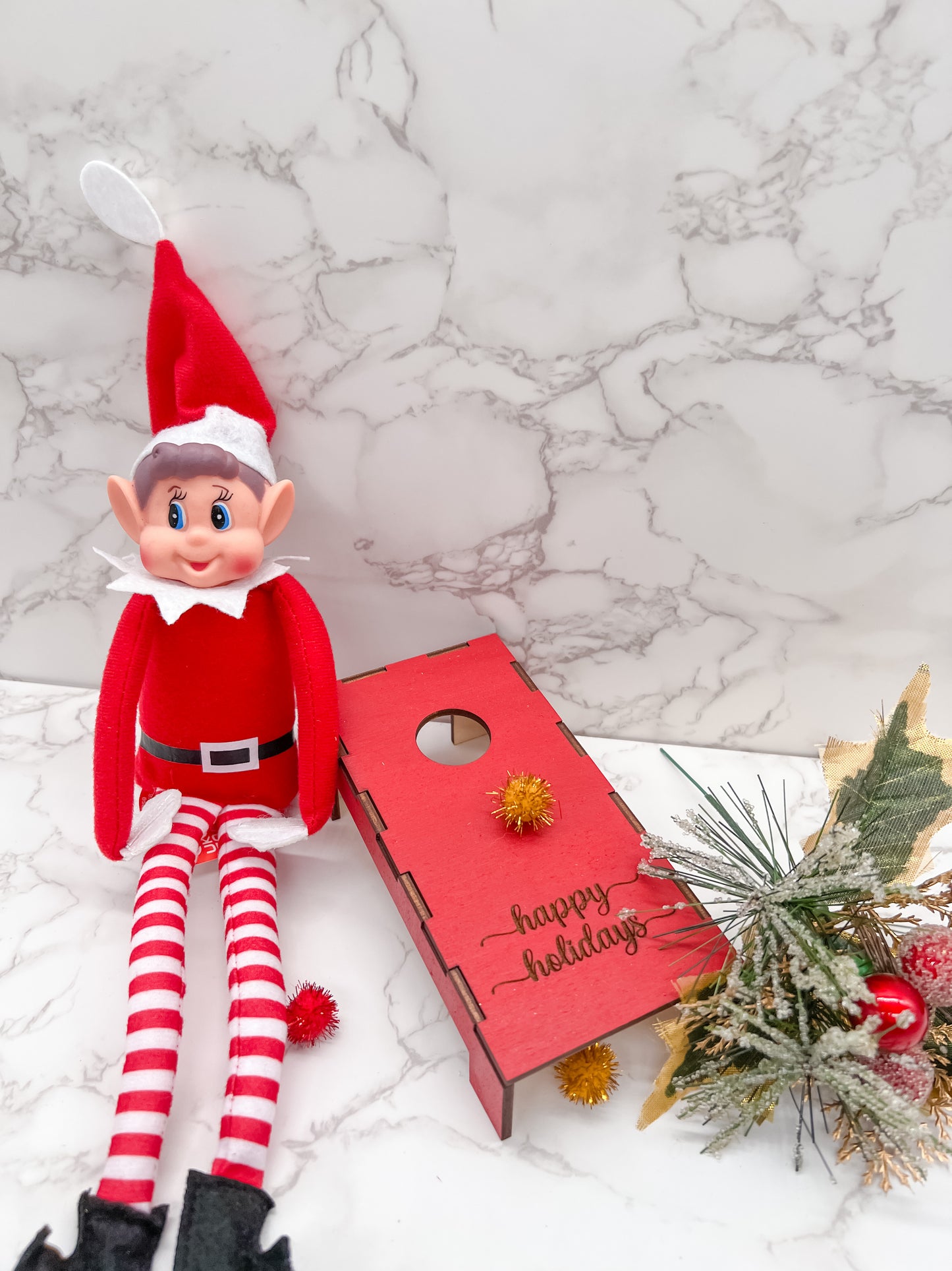 Elf Props / Personalized Bookmark / Guitar Ornament/ Corn Hole Board for Elf / Selfie Wood Phone Prop