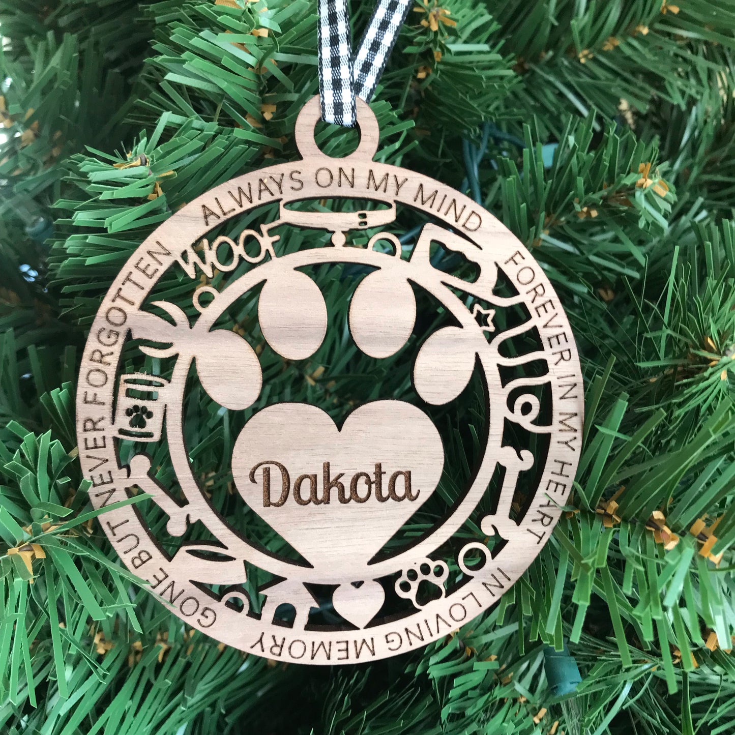 Personalized Dog Ornament / Paw Print Ornament / Memorial Dog Ornament