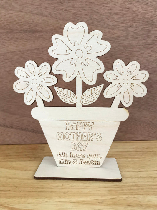 DIY Color/Paint Personalized Flower Arrangement for Mother’s Day Unpainted