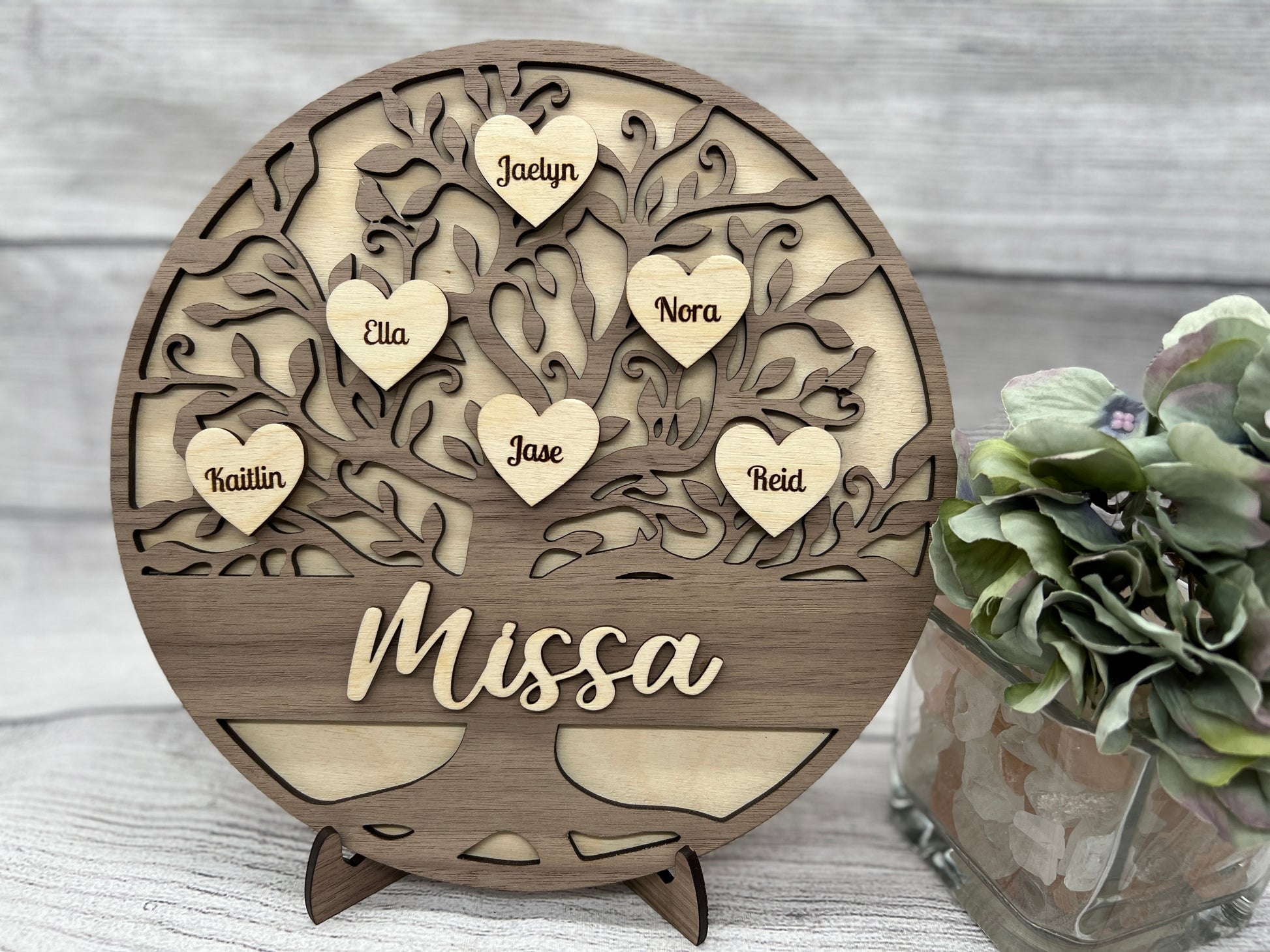Personalized Heart Magnets | Name magnets | Custom wooden magnets | Family  Tree Names