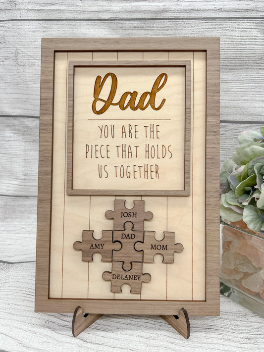 Personalized Dad Puzzle Display Sign
