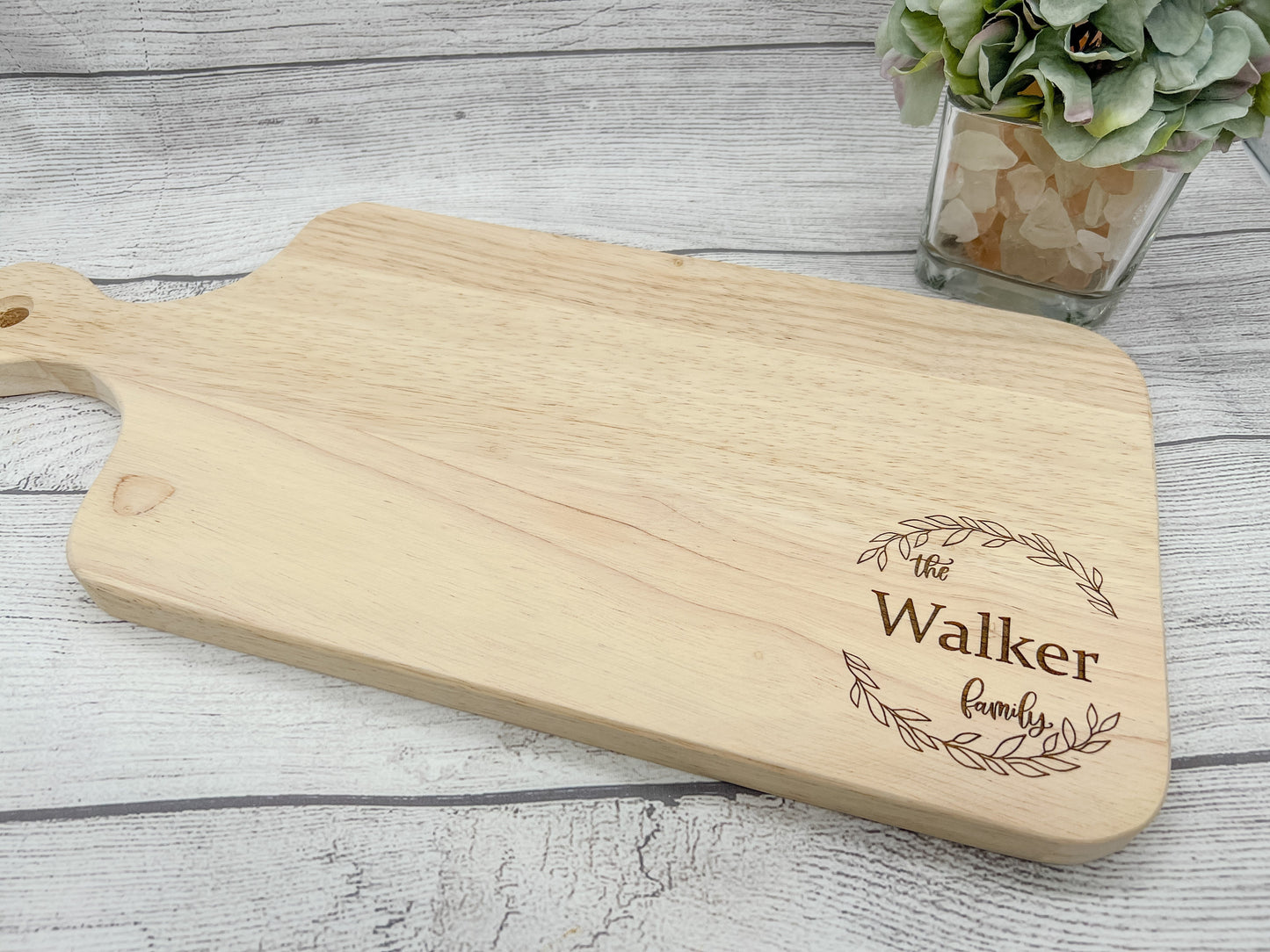 Personalized Cutting Boards and Charcuterie - B-2:  8" x 18" Rubberwood